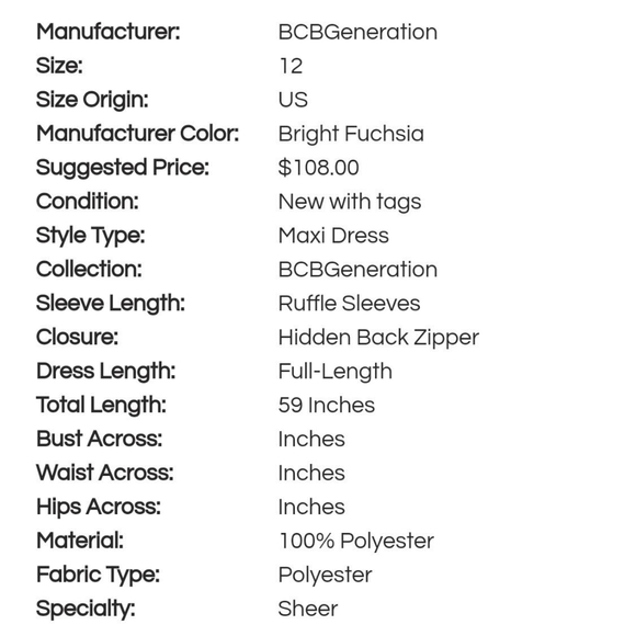 🔥BCBGeneration Fushia Pink Maxi Dress - Picture 14 of 14